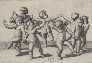 Danse d’enfants conduite par deux Amours